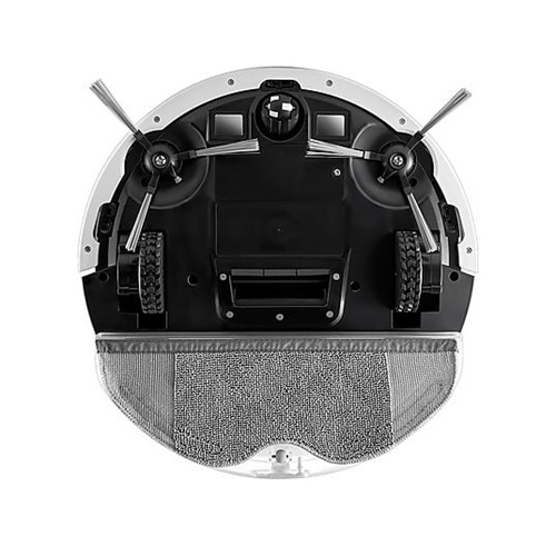 شاسی زیرین ربات شامل برس‌های جانبی دوگانه و دهانه مکش مستقیم Xiaomi Robot Vacuum E5