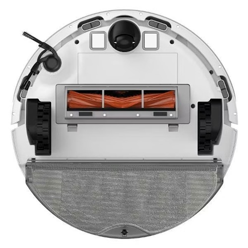 شاسی زیرین ربات شیائومی شامل برس ضدتجمع مو و غلتک تی‌کشی Xiaomi Robot Vacuum S40