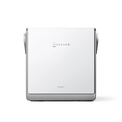 نمای نزدیک از بدنه مربعی شکل ربات شیشه پاک کن Ecovacs W2 Pro Omni