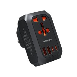 [PD-FWCH044EU-BK] Porodo Universal AC Adapter Multi-Device Charging EU Plug - Black